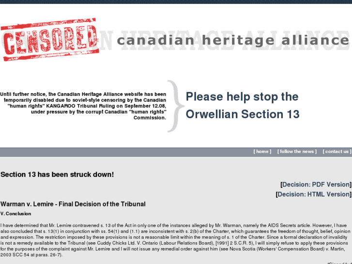 www.canadianheritagealliance.com