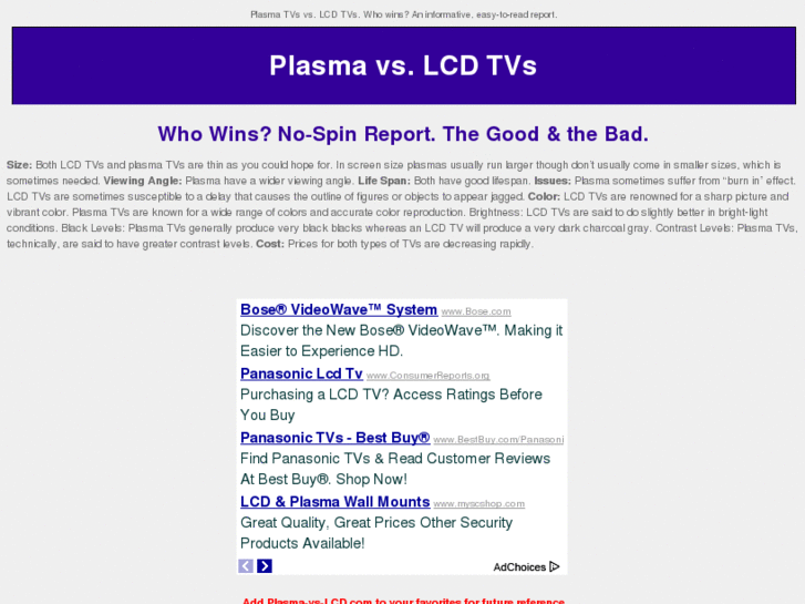 www.plasma-vs-lcd.com