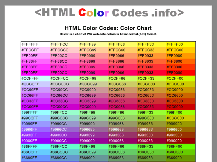 www.hexadecimalcolorcodes.com