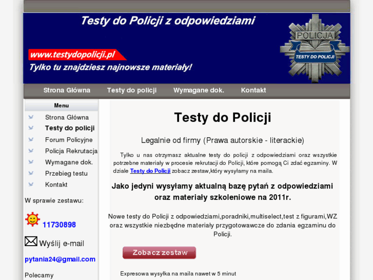www.testydopolicji.pl