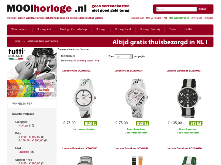 www.lacostehorloge.nl