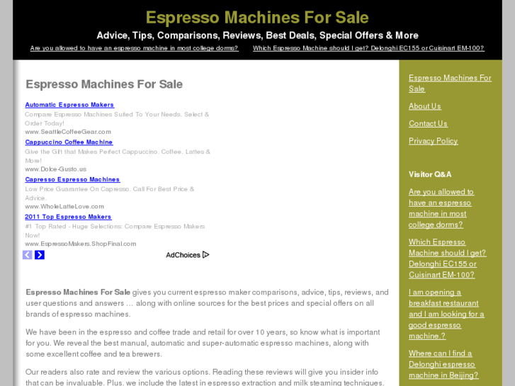 www.espressomachinesforsale.com