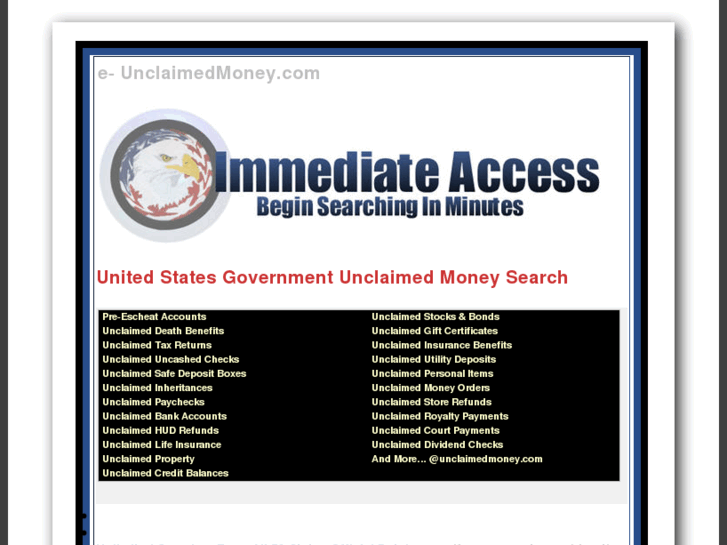 www.e-unclaimedmoney.com