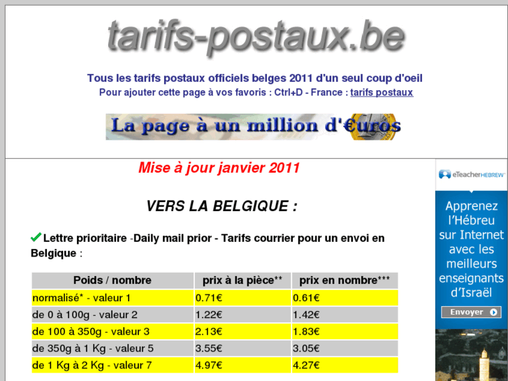www.tarifs-postaux.be