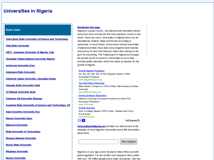 www.universitiesinnigeria.net