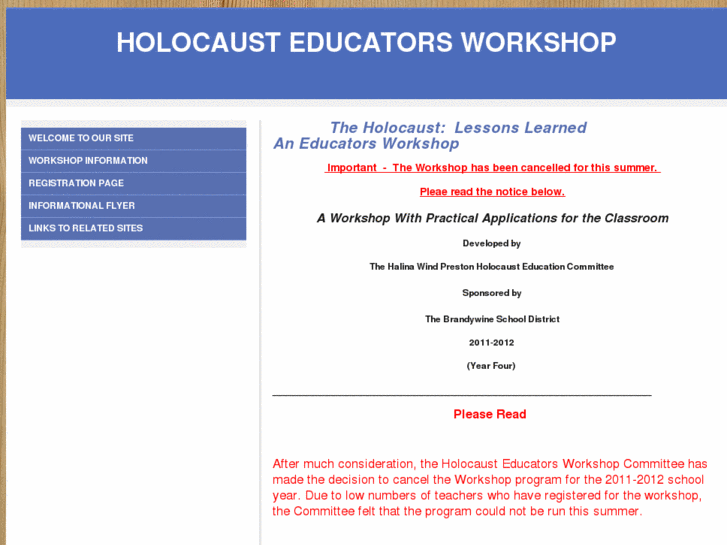 www.holocausteducatorsworkshop.com