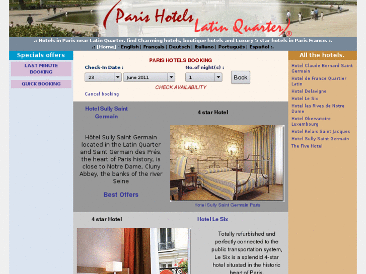 www.parishotelslatinquarter.net