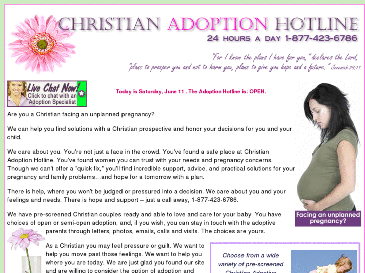 www.christianadoptionhotline.com