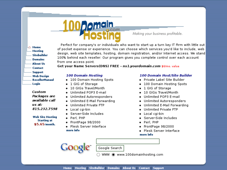 www.100domainhosting.com