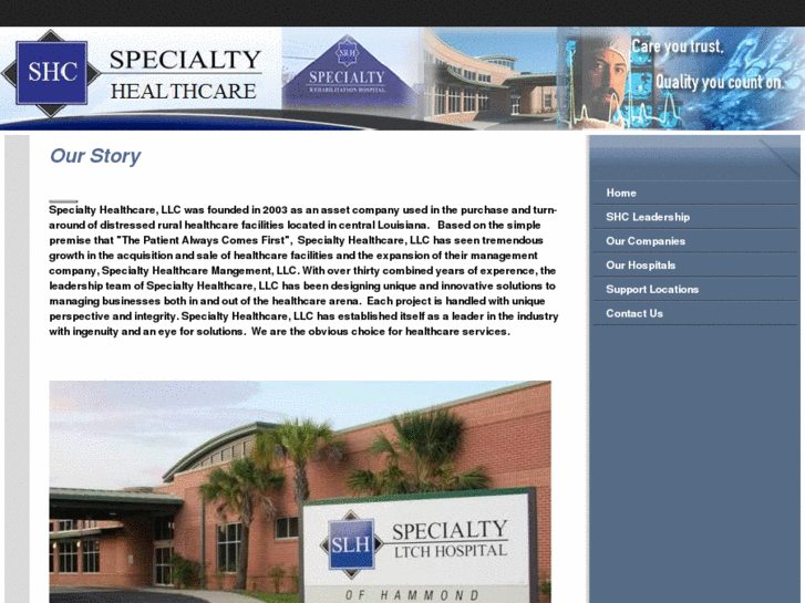 www.specialtyhealthcare.com