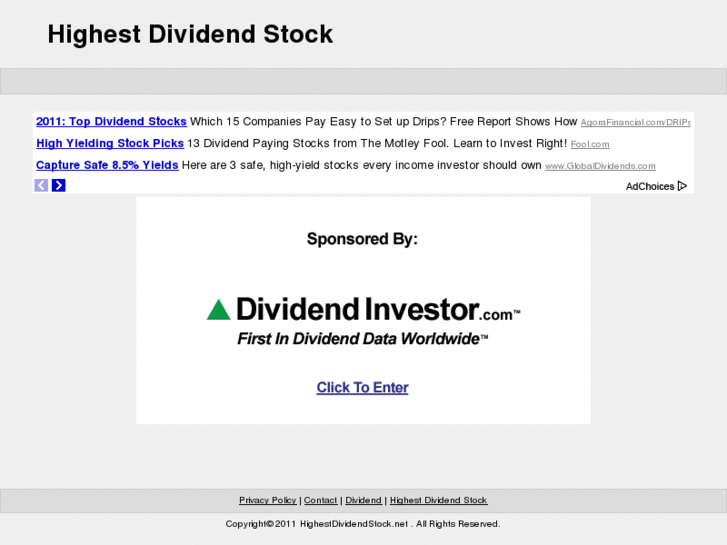 www.highestdividendstock.net