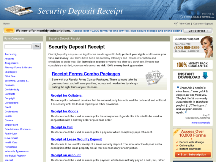 www.securitydepositreceipt.com