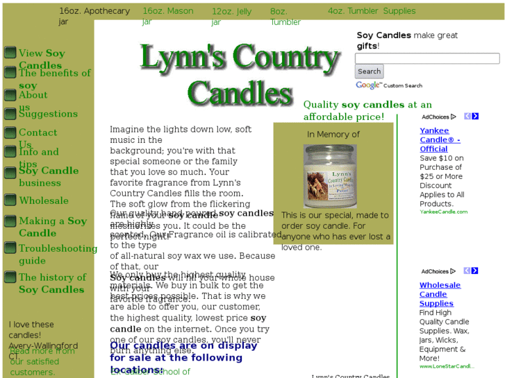 www.lynnscountrycandles.com