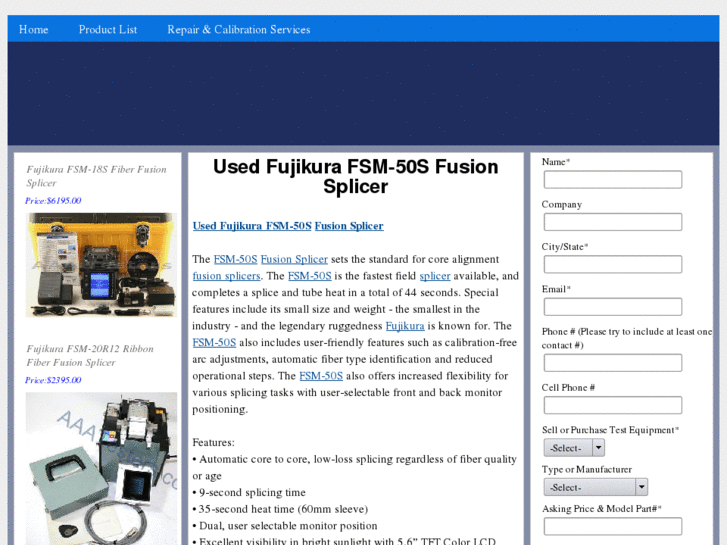 www.usedfsm50sfusionsplicer.com