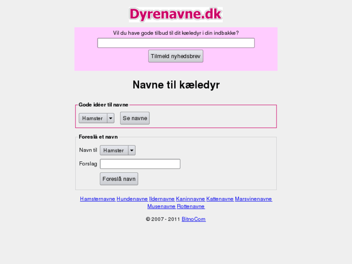 www.dyrenavne.dk