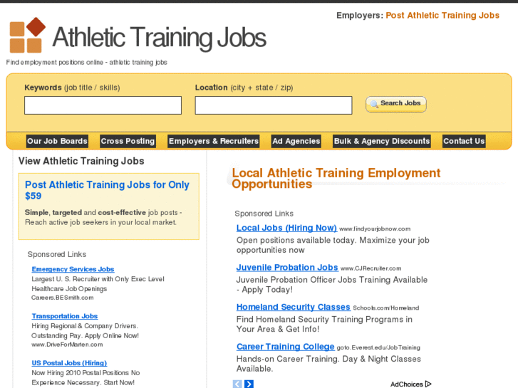 www.athletictrainingjobs.org