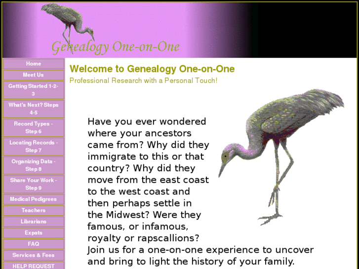 www.genealogyone-on-one.com