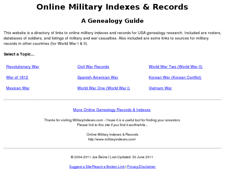 www.militaryindexes.com