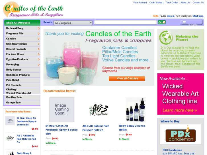 www.candlesoftheearth.com