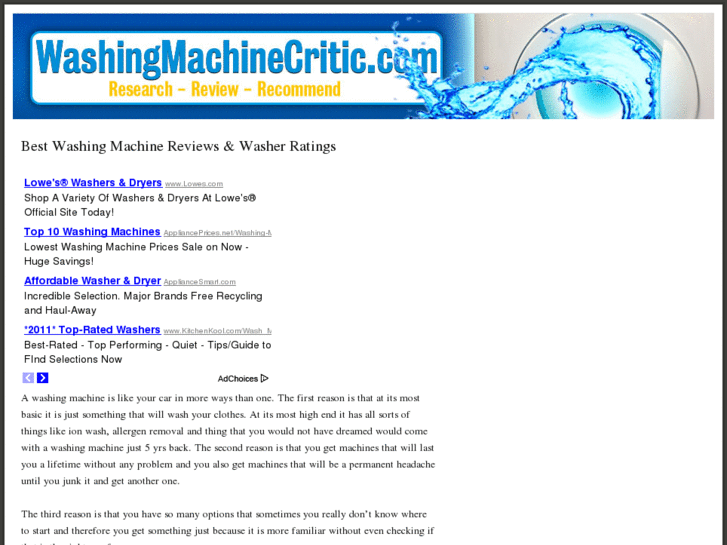 www.washingmachinecritic.com