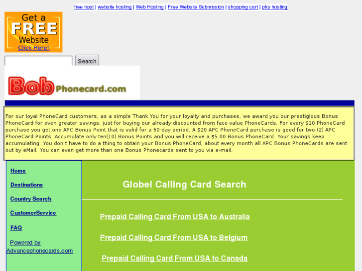 www.bobphonecard.com