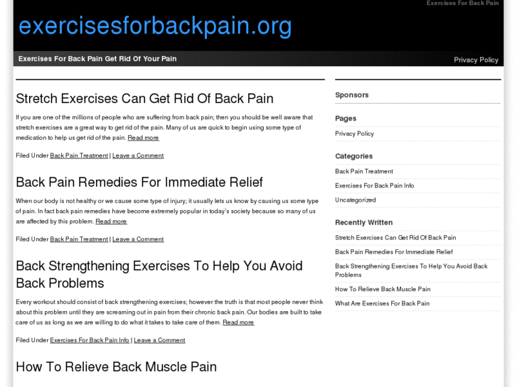 www.exercisesforbackpain.org