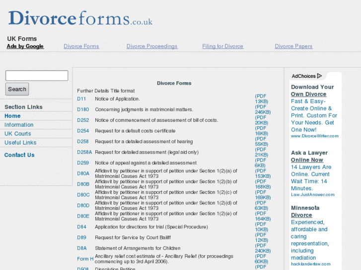 www.divorce-forms.co.uk