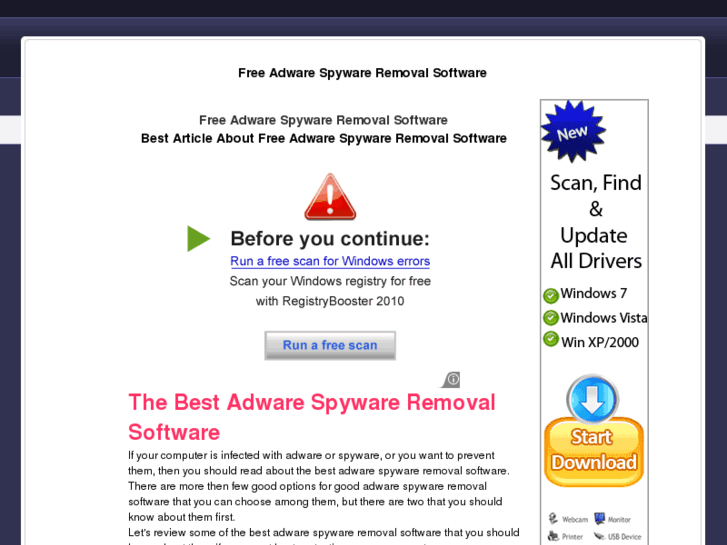 www.freeadwarespywareremovalsoftware.net