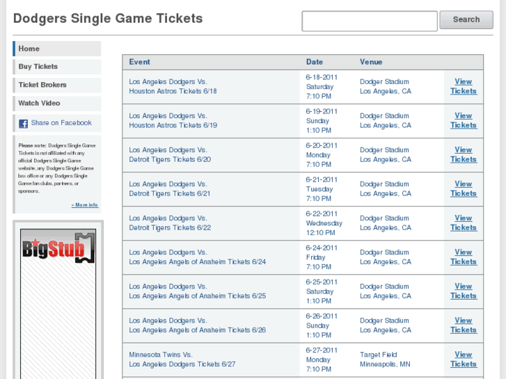 www.dodgerssinglegametickets.com