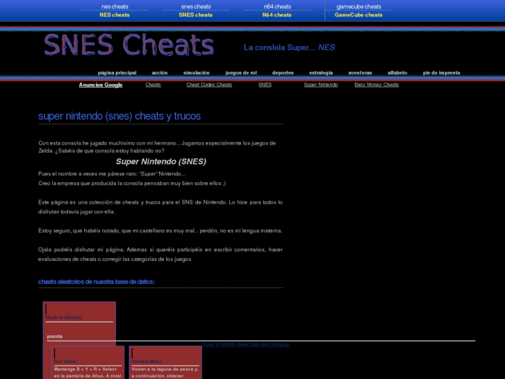 www.snes-cheats.es