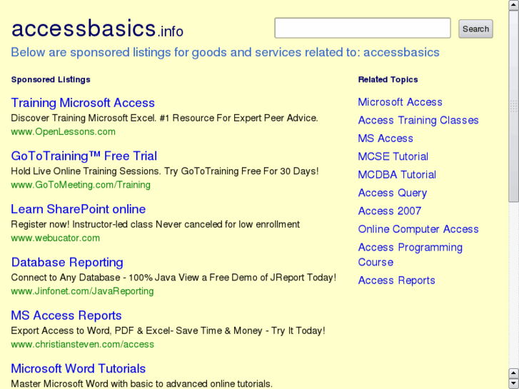 www.accessbasics.info