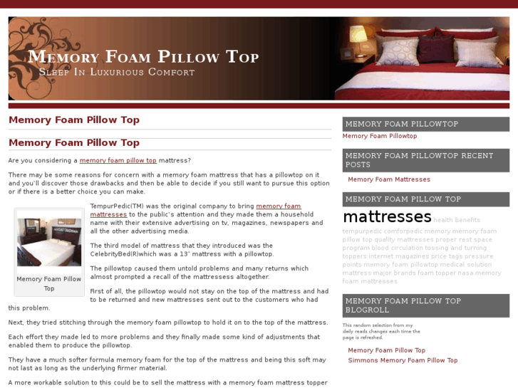 www.memoryfoampillowtop.net