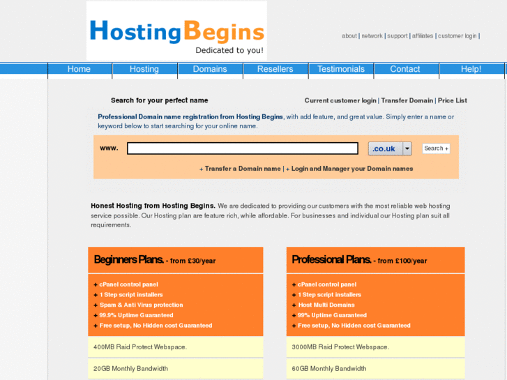 www.hostingbegins.net