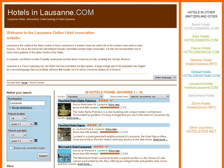 www.hotelsinlausanne.com