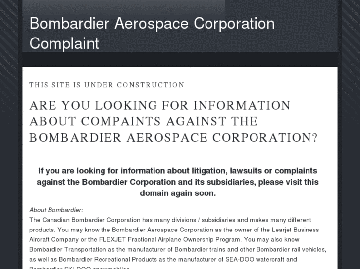 www.bombardier-aerospace-corporation-complaint.com