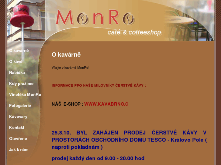 www.kavarnamonro.cz