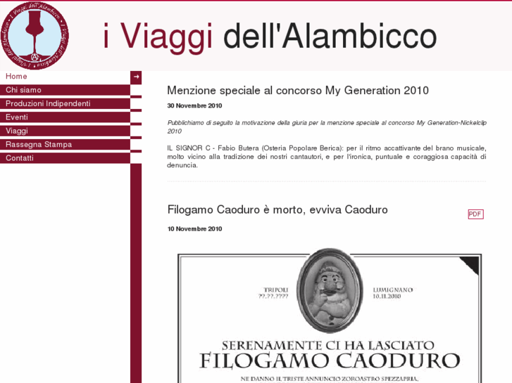 www.iviaggidellalambicco.org