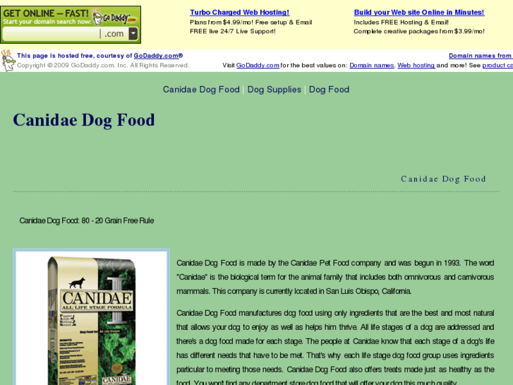 www.canidaedogfood.org