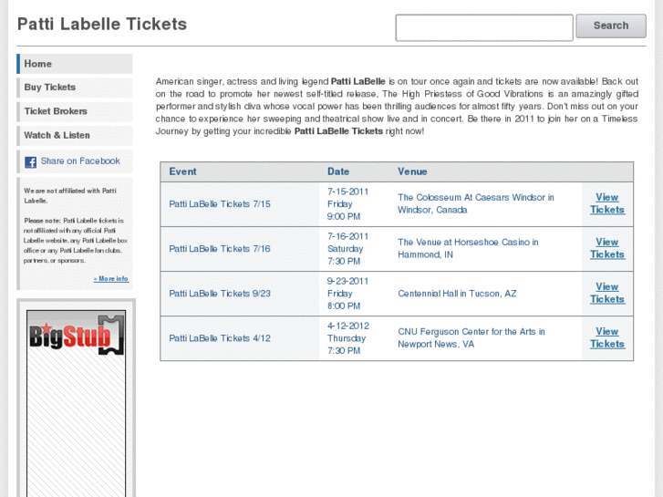 www.pattilabelletickets.com