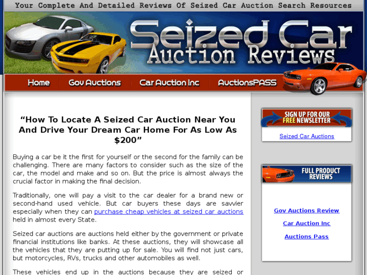 www.seizedcarauctionreview.com