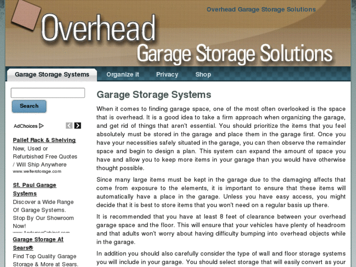 www.overheadgaragestoragesolutions.com