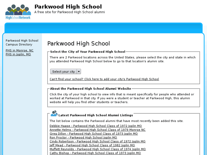 www.parkwoodhighschool.org