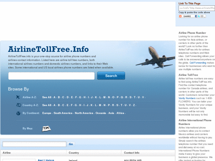 www.airlinetollfree.info