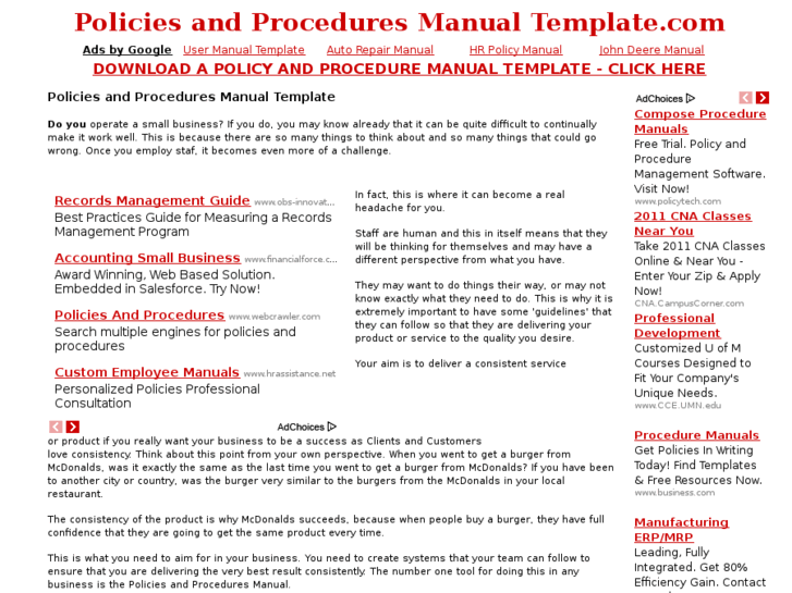 www.policiesandproceduresmanualtemplate.com