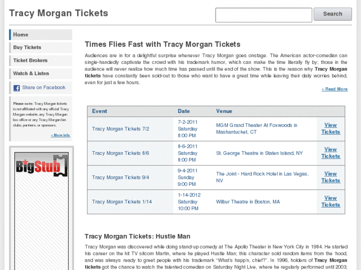 www.tracymorgantickets.com