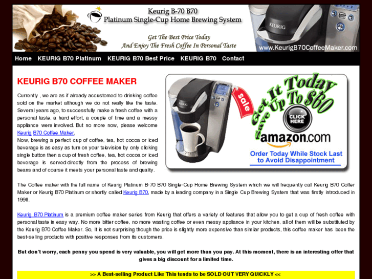 www.keurigb70coffeemaker.com