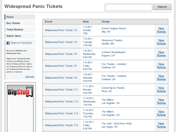 www.widespreadpanictickets.org