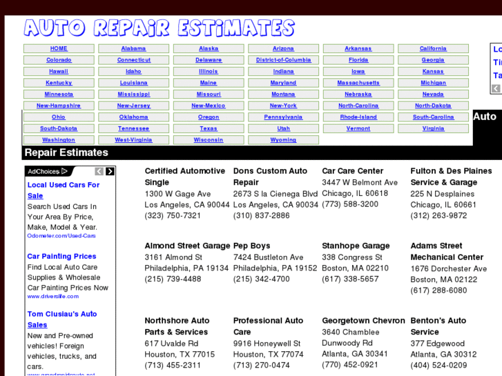 www.localautorepairestimates.com