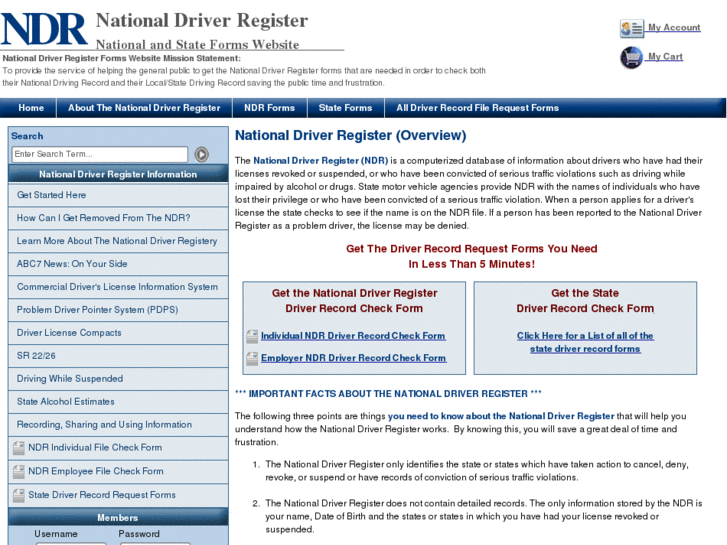 www.nationaldriverregister-forms.com