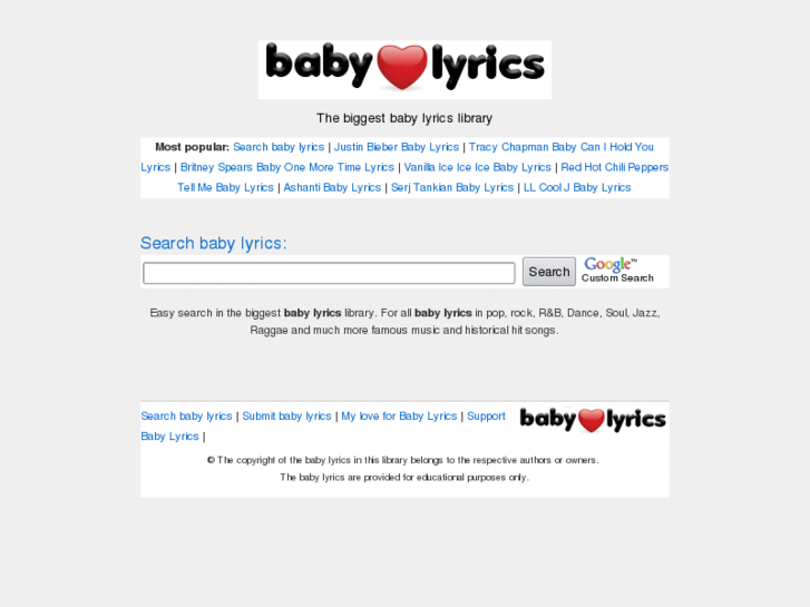 www.baby-lyrics.com